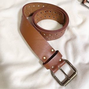 🌸 4/$20 Genuine Leather AE small brown tan belt laser cut